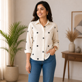 Trending White Shirt with black Circle