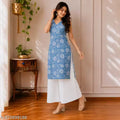Trending Blue Cut Sleeves Kurti